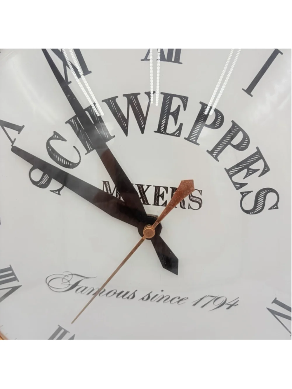 SCHWEPPES MIXERS Electric Pendulum Wall Clock Model 597 Wood Advertising